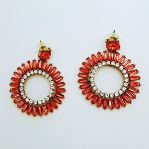 Circle Rhinestone Drop Earrings